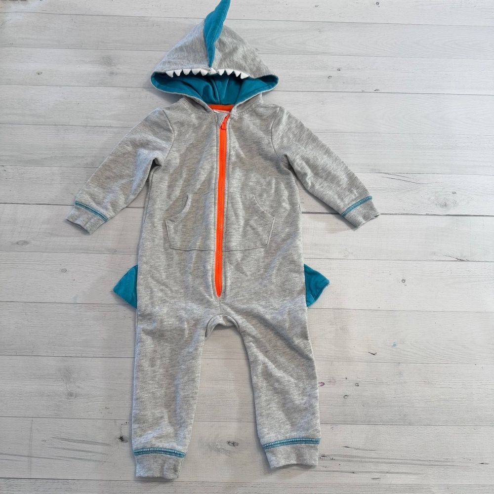 Cat & Jack baby one piece‎ shark romper 12 months